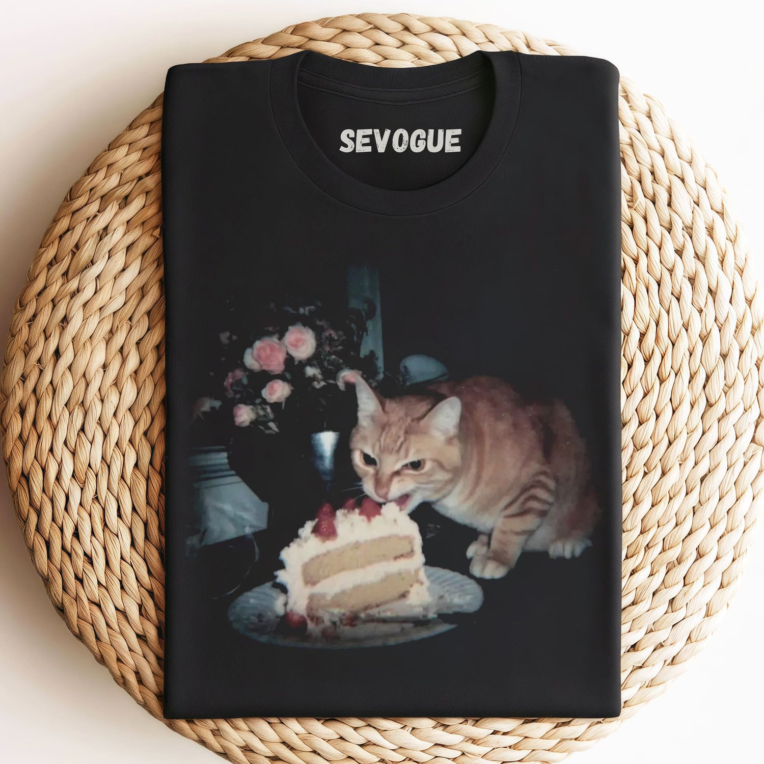 Cat steals cake Funny Unisex Tee, Tank Top, Layered LS, Sweatshirt & Hoodie