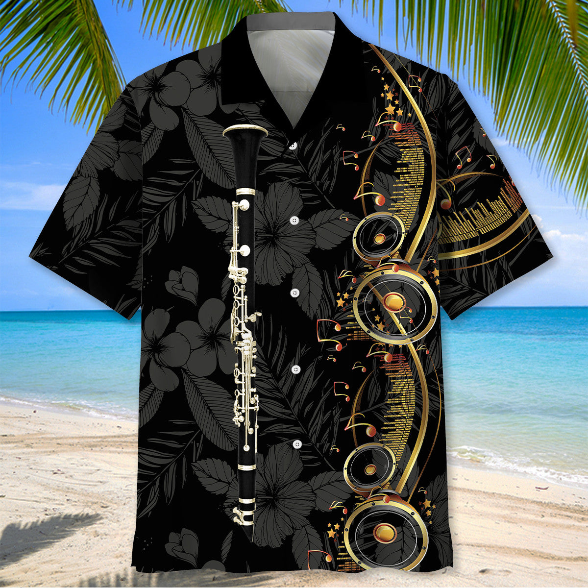 Clarinet Black Hawaiian Shirt