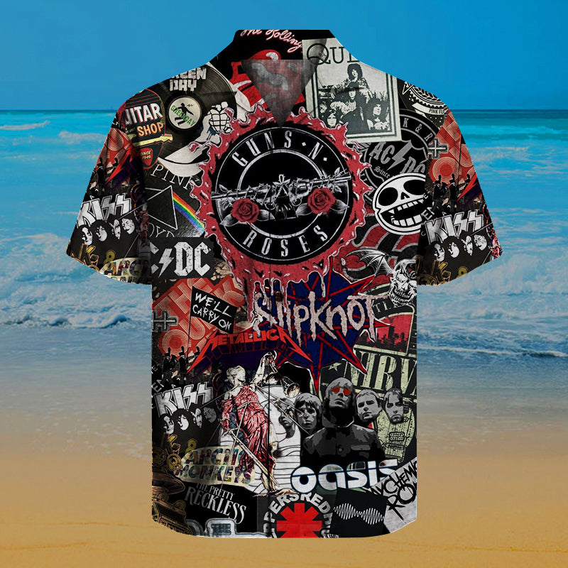 Classic Rock Collag Unisex Hawaiian Shirt
