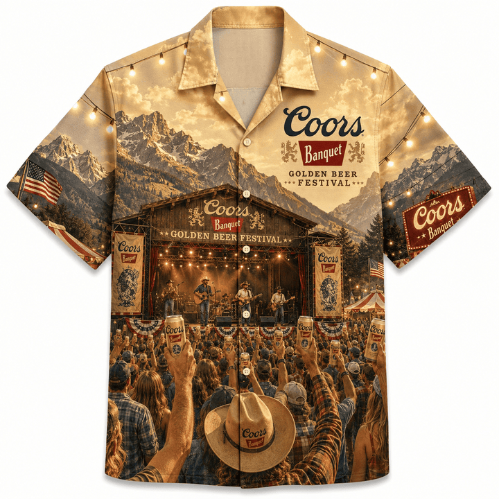Coors Banquet Golden Beer Festival Hawaiian Shirt
