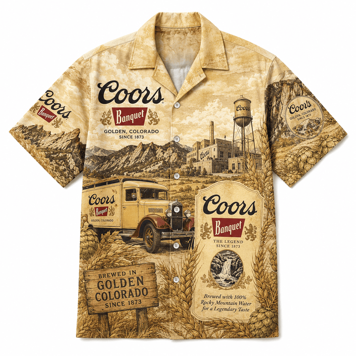 Coors Banquet Golden Colorado Hawaiian Shirt