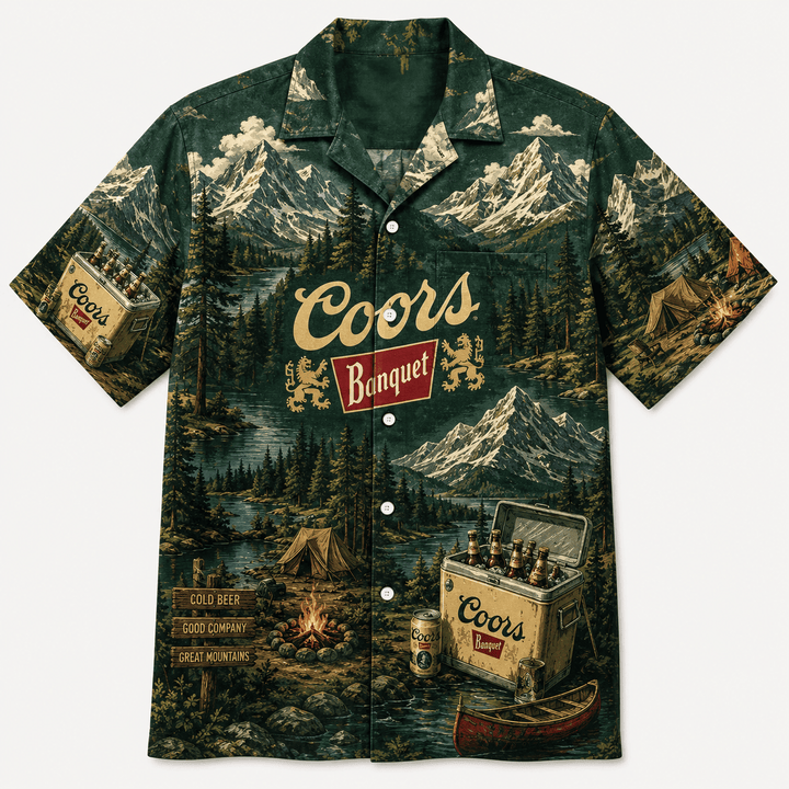 Coors Banquet Mountain Camp Hawaiian Shirt