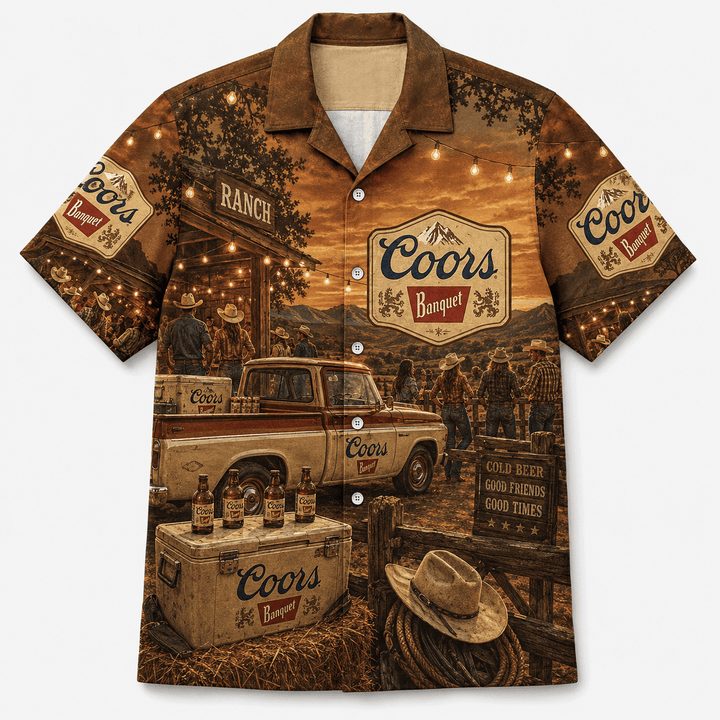 Coors Banquet Ranch Party Hawaiian Shirt
