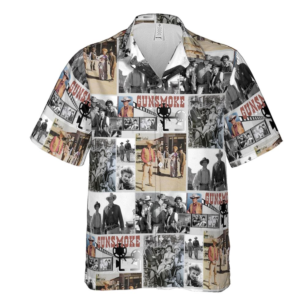 Cowboy Style Gunsmoke Hawaiian Shirt