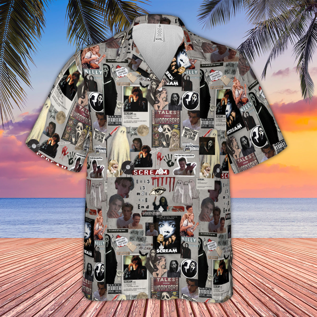 Crime Scene Scream Aesthetic Pattern Hawaiian Shirt