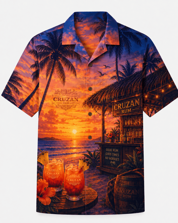 Cruzan Sunset Beach Bar Hawaiian Shirt