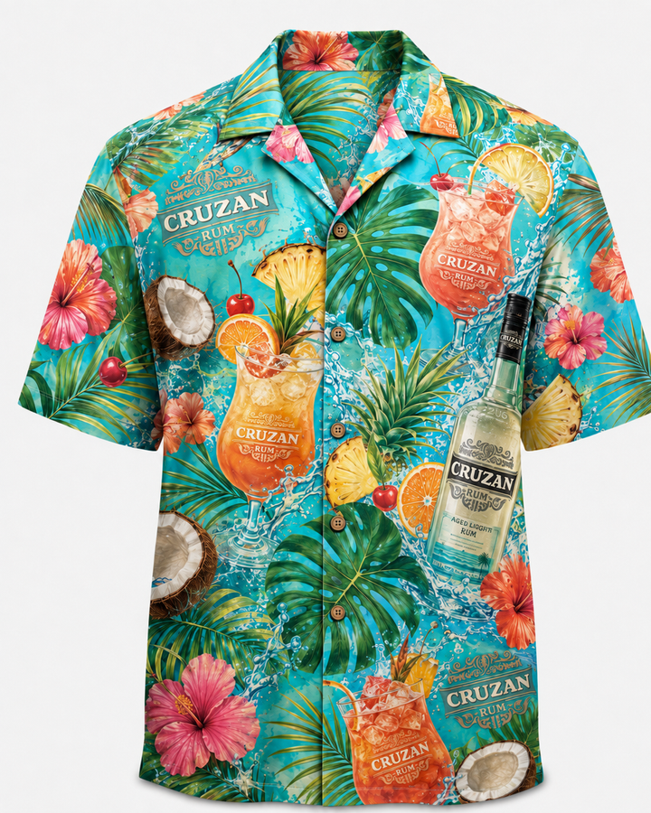 Cruzan Tropical Cocktail Hawaiian Shirt