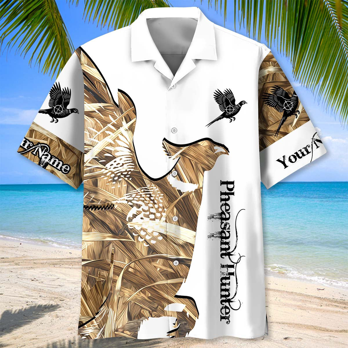 Custom Name Pheasant Bird Hunter Hawaiian Shirt