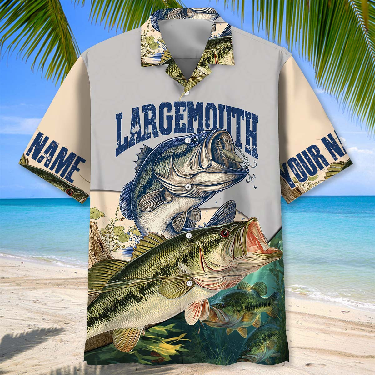Custom Name Vintage Legend Bass Fishing Team Jersey Hawaiian Shirt