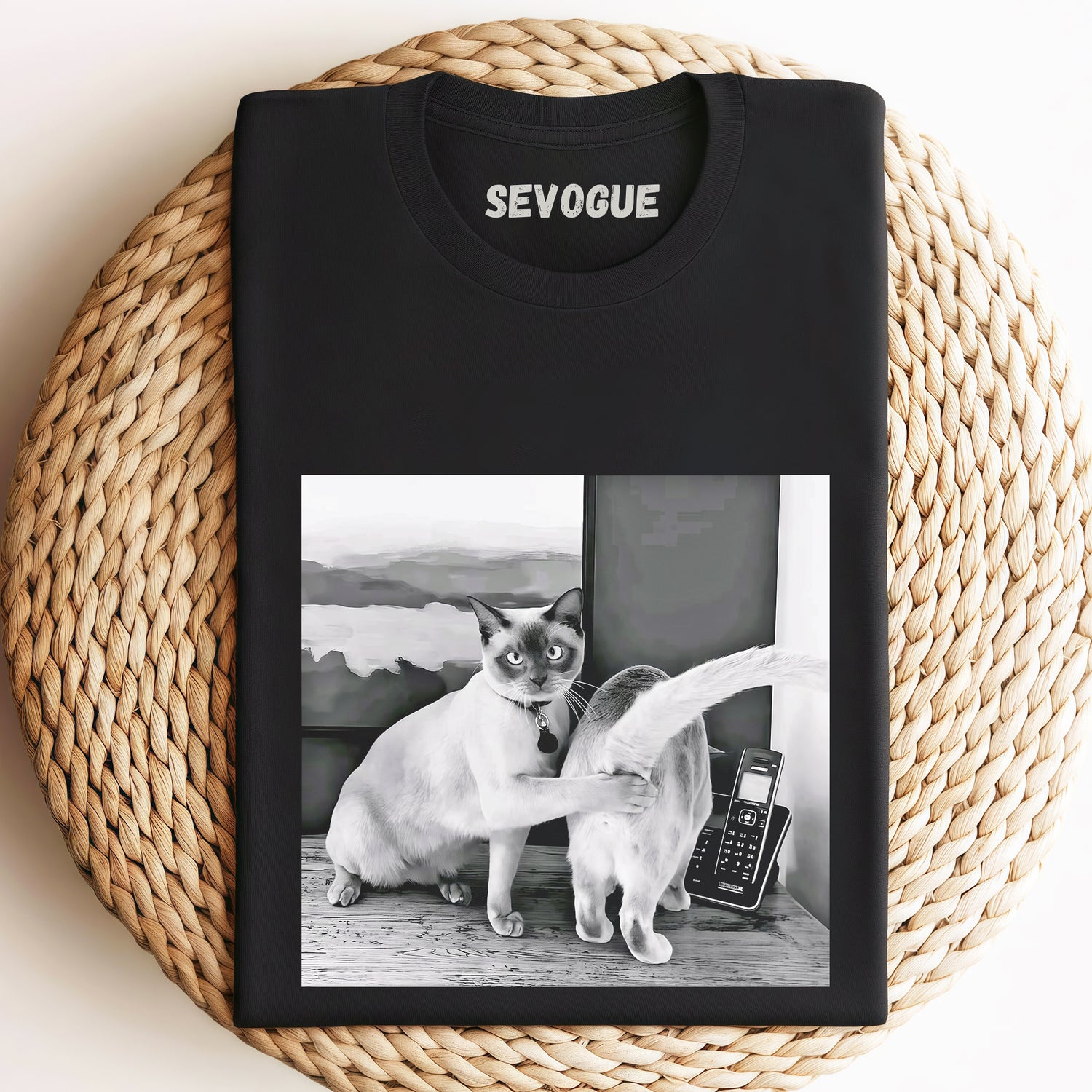 Cute Cat Covering Private Parts Unisex Tee, Sweatshirt & Hoodi