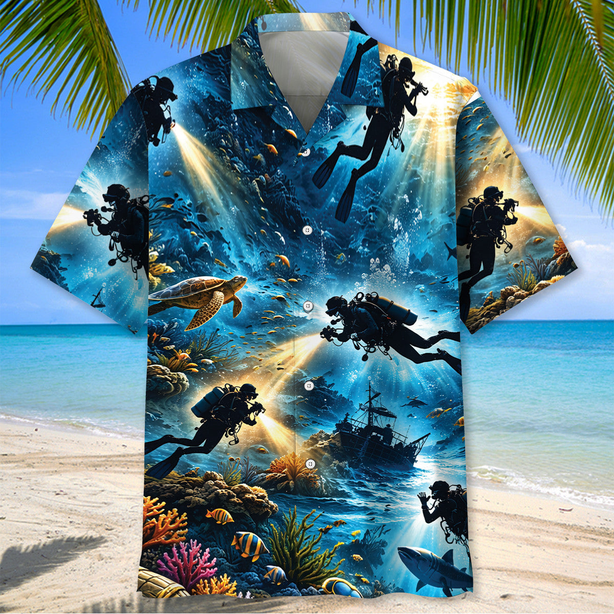 Deep Sea Scuba Diving Ocean Exploration Hawaiian Shirt