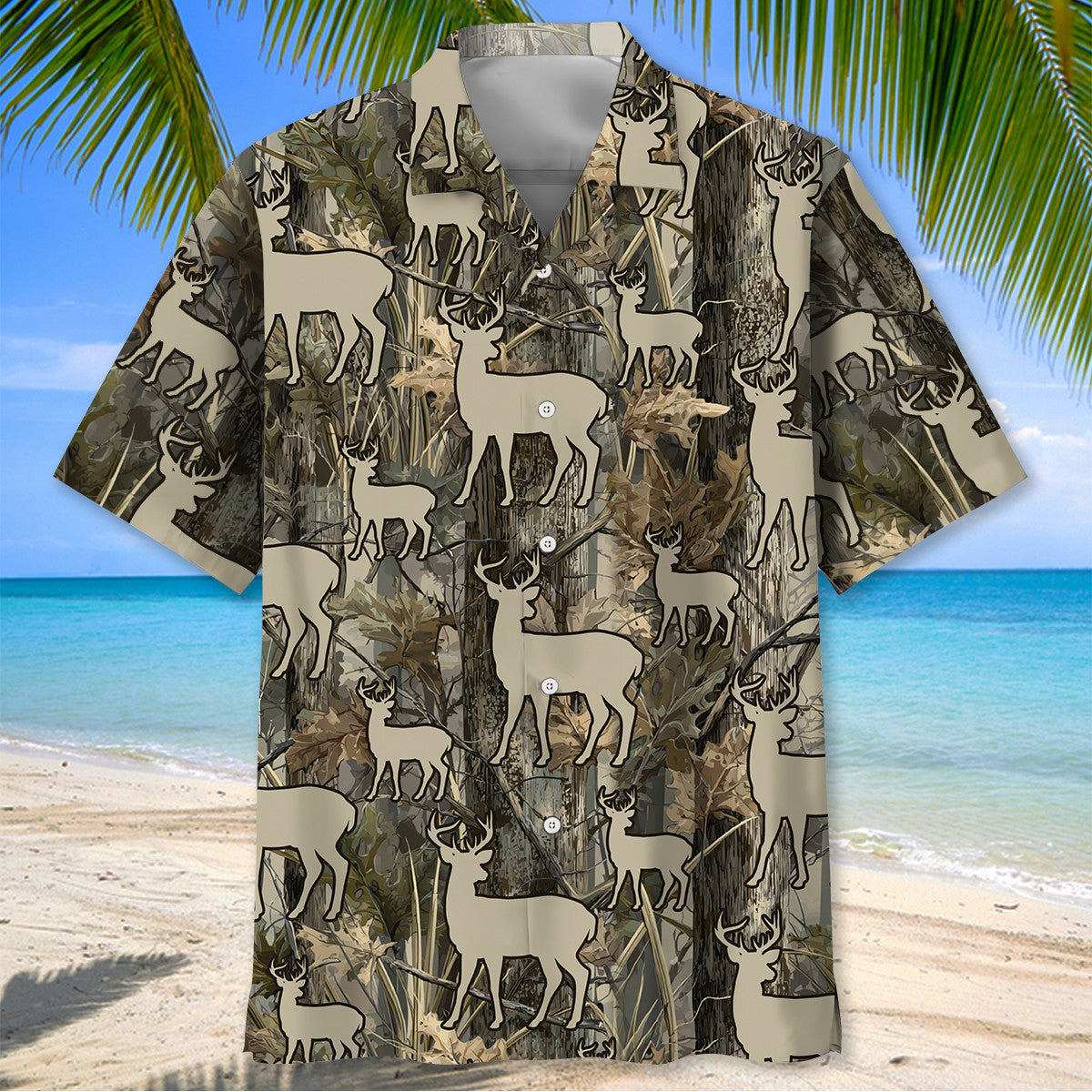 Deer Hunting Camo Hawaiian Shirt