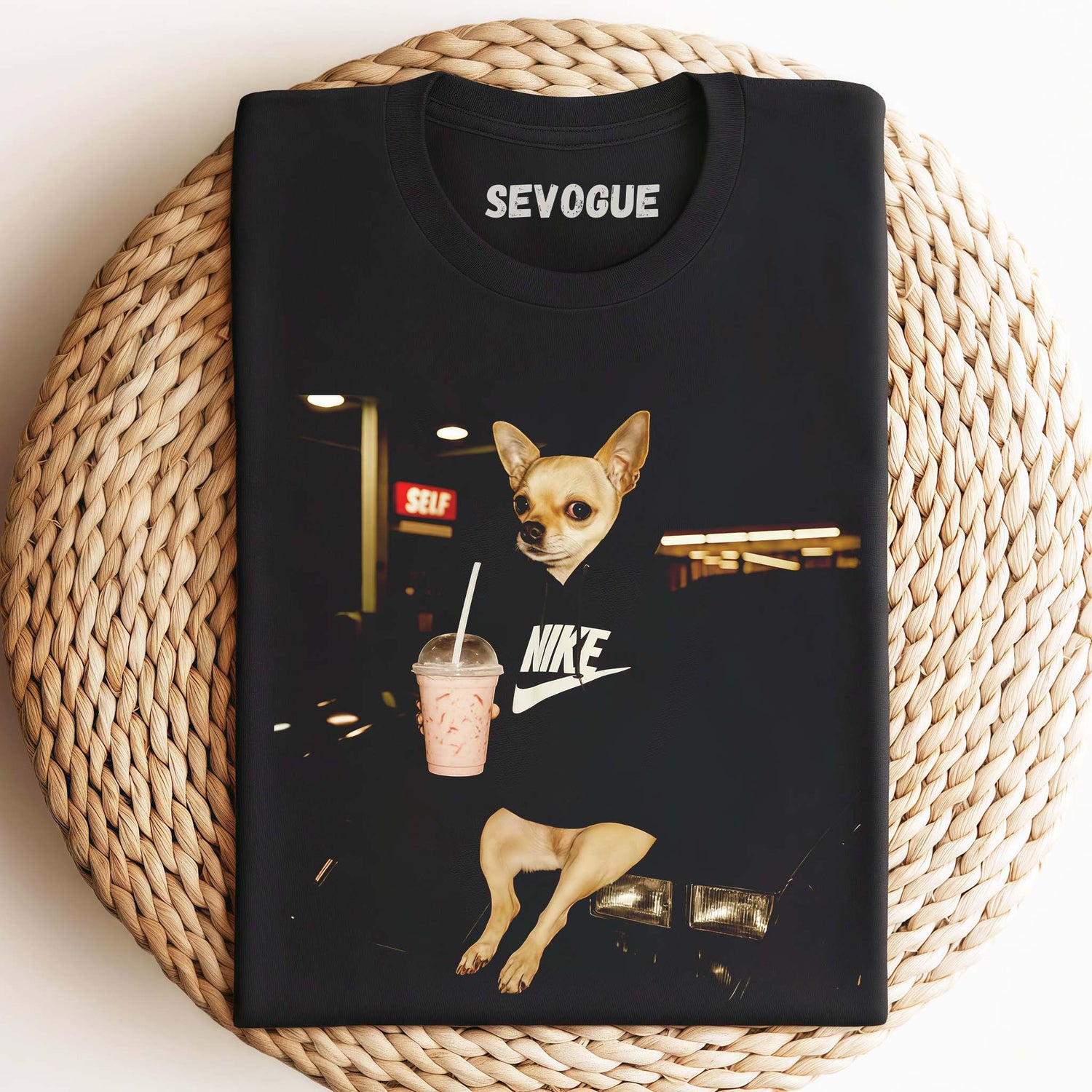 Dog Holding Milk Tea Unisex Tee, Sweatshirt & Hoodie
