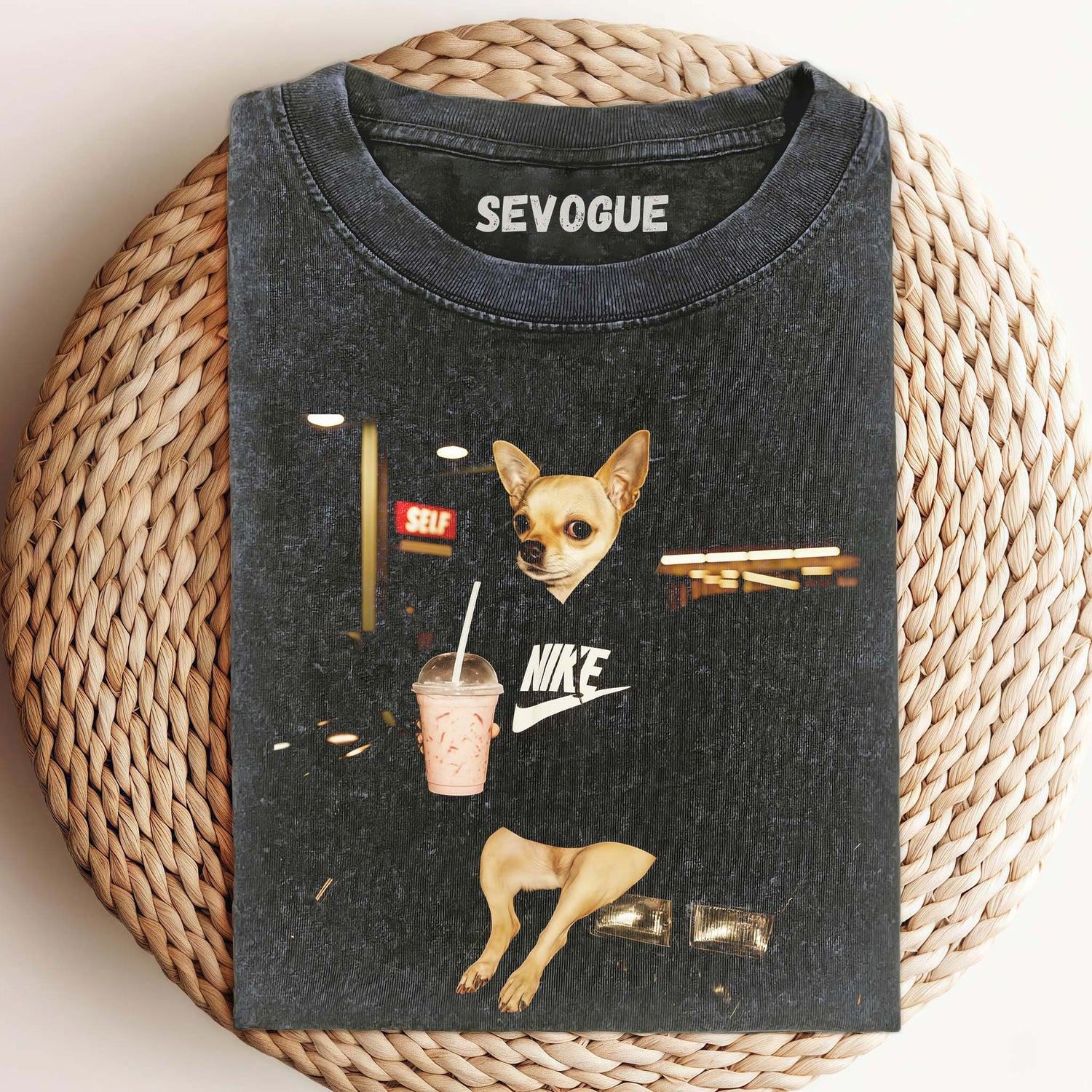 Dog Holding Milk Tea Unisex Tee, Sweatshirt & Hoodie
