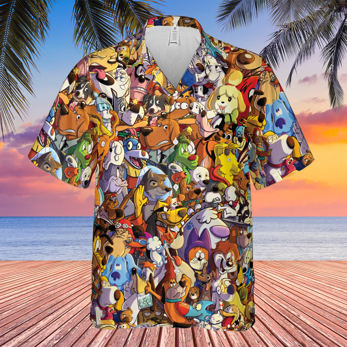 Dogs From Famous Cartoons Hawaiian Shirt