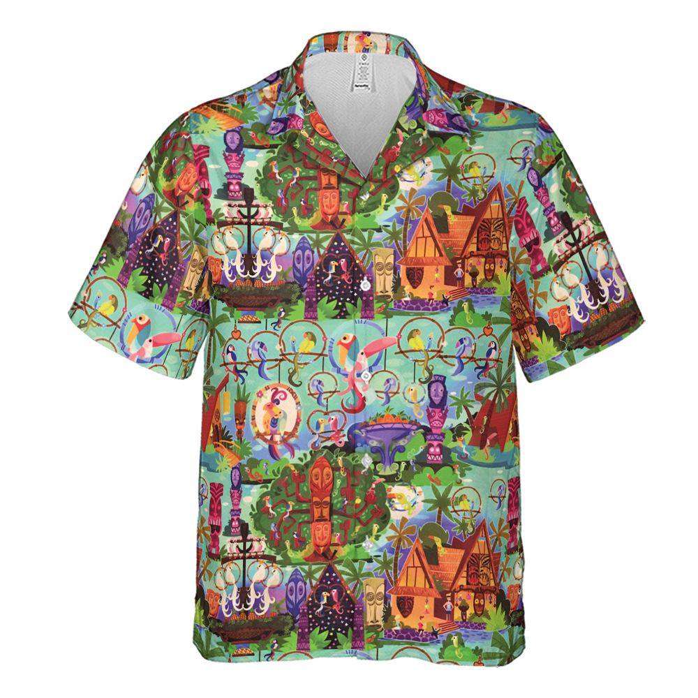 Enchanted Tiki Room Collage Hawaiian Shirt