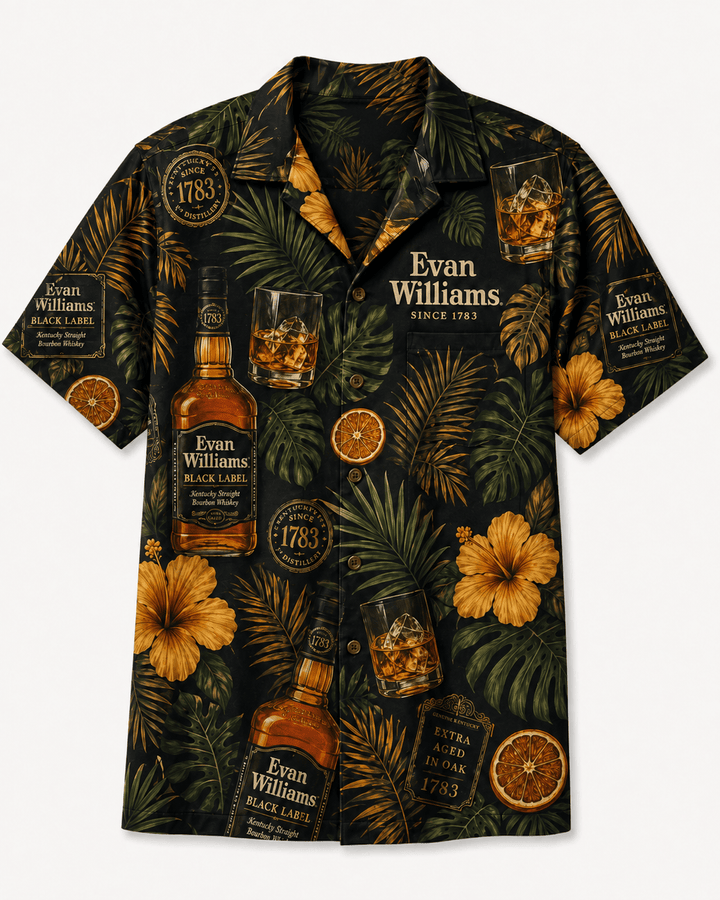 Evan Williams Black Label Tropical Hawaiian Shirt