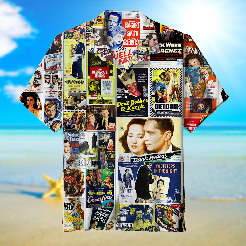 Film Noir Art Poster Collage Unisex Hawaiian Shirt Edition 001