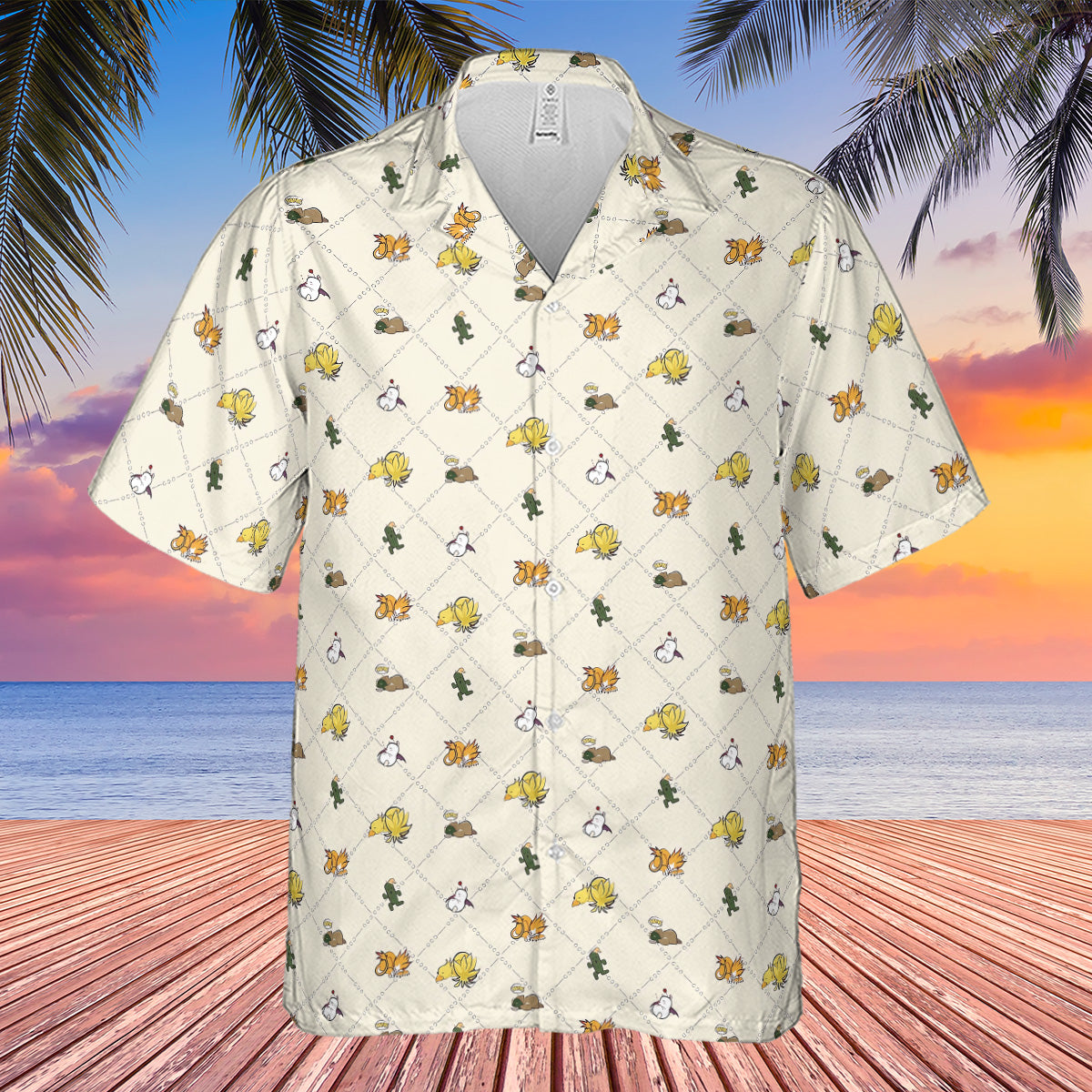 Final Fantasy Sleeping Creatures Pattern Hawaiian Shirt
