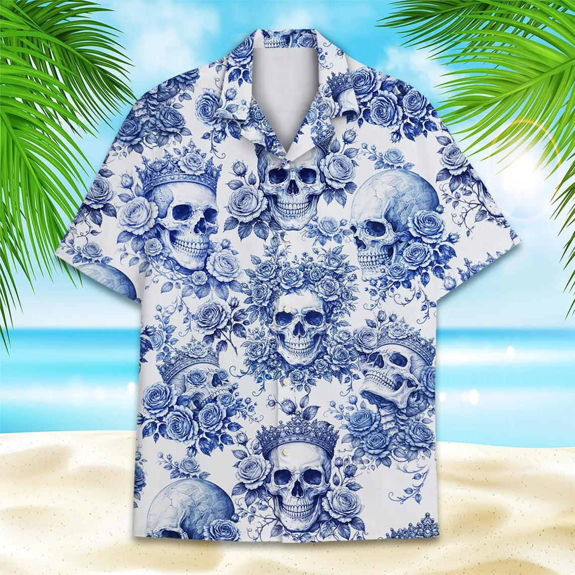 Floral Skull Hawaiian Shirt