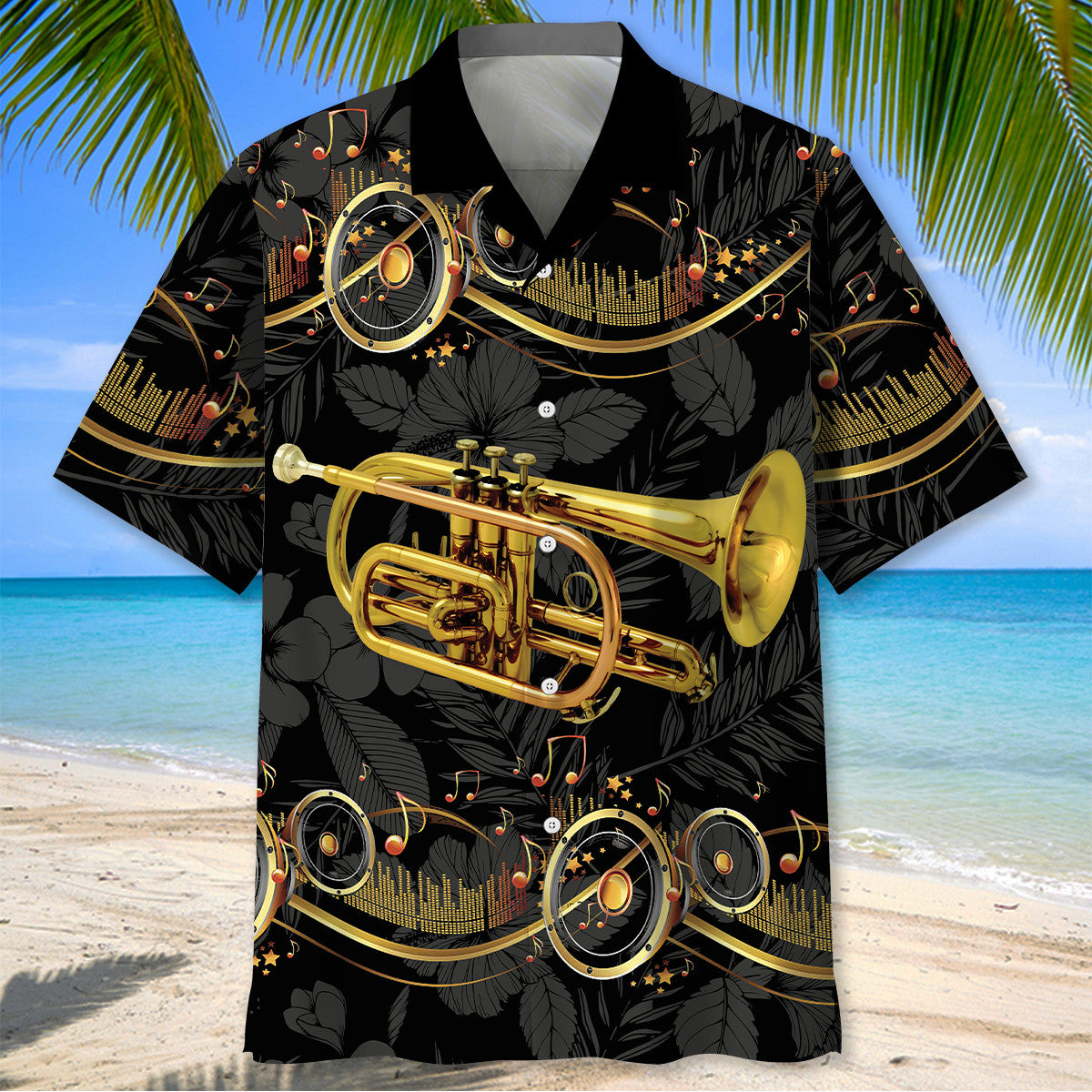 Flugelhorn Black Music Hawaiian Shirt