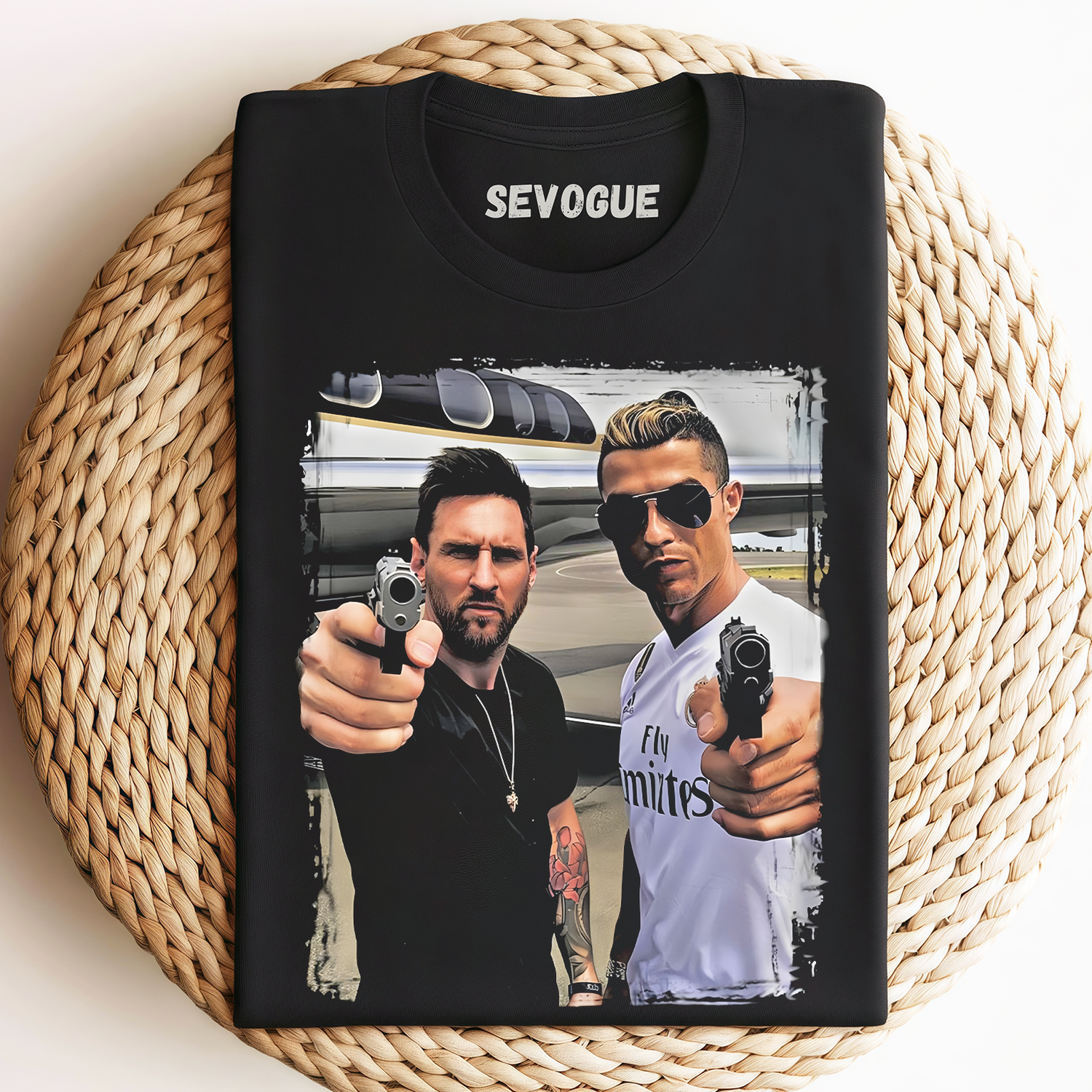 Football Legends Armed Style Messi And Ronaldo Unisex Tee, Sweatshirt & Hoodie