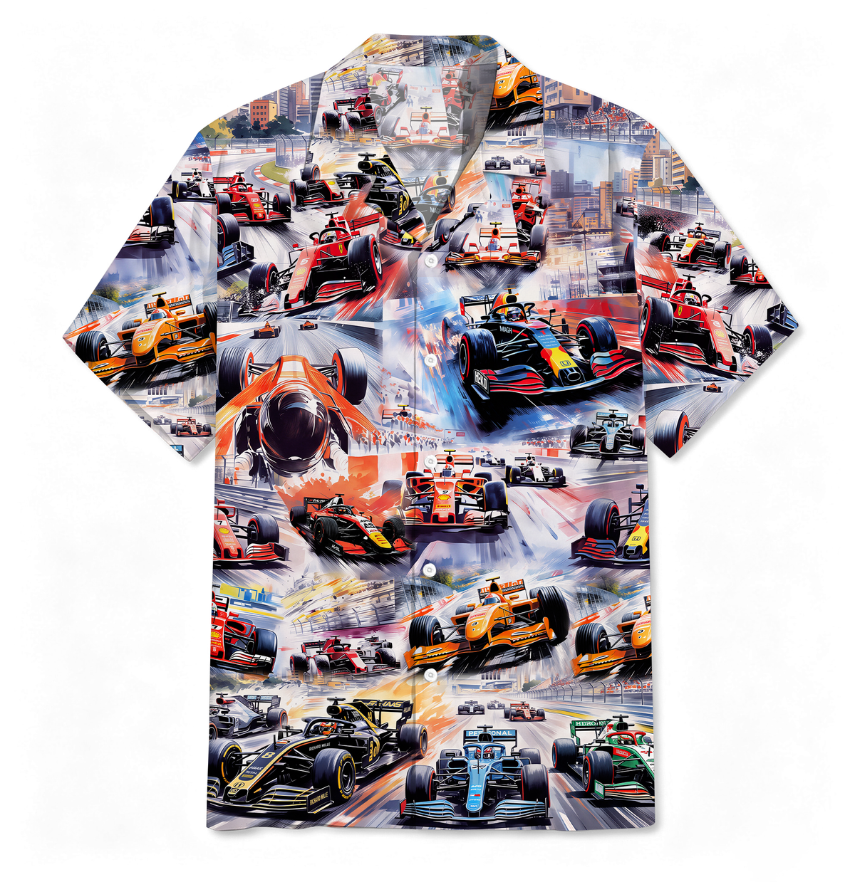 Formula One Art Collage Hawaiian Shirt