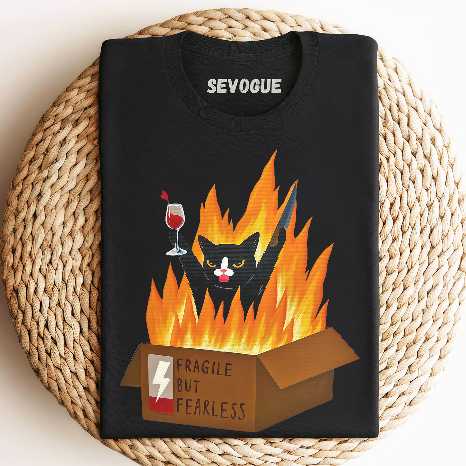 Fragile But Fearless Cat Unisex Tee, Sweatshirt & Hoodie