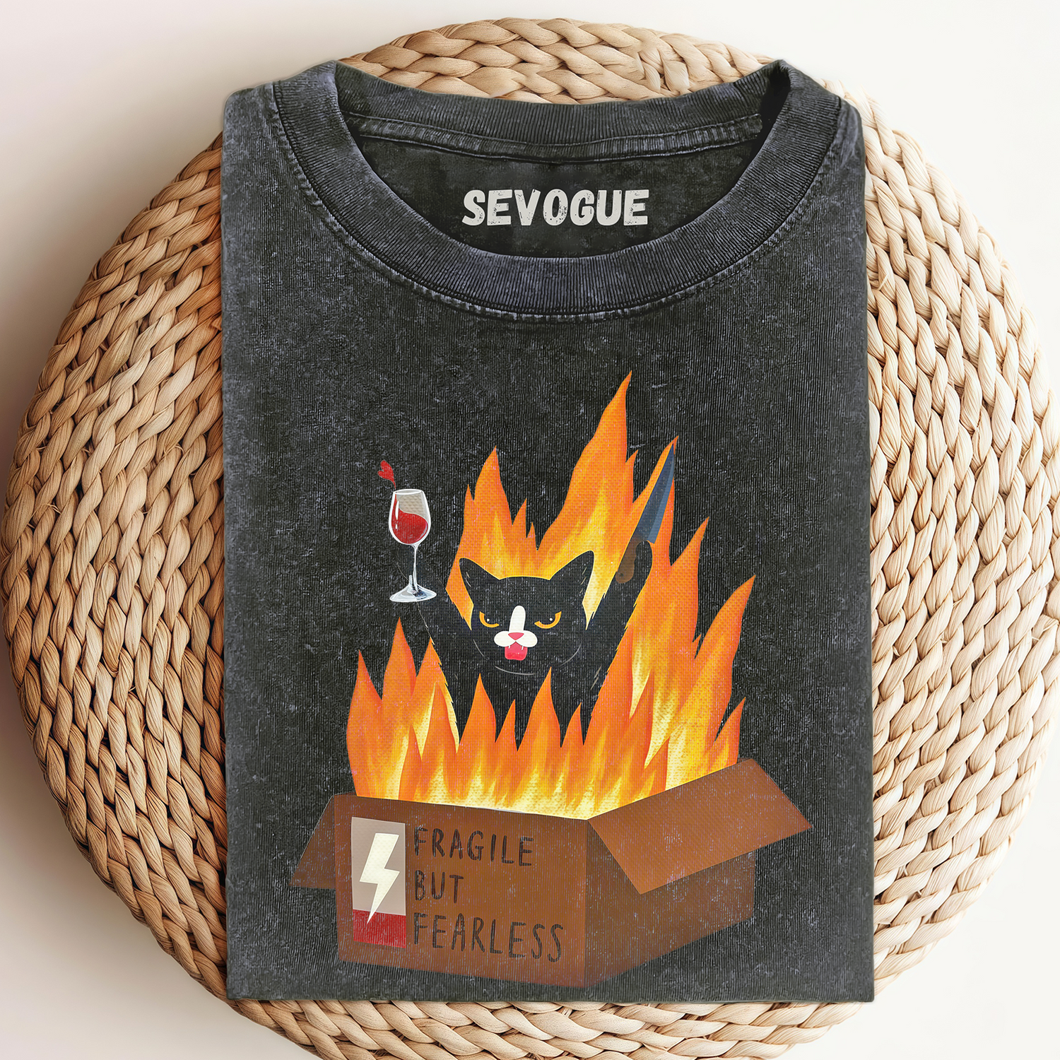 Fragile But Fearless Cat Unisex Tee, Sweatshirt & Hoodie
