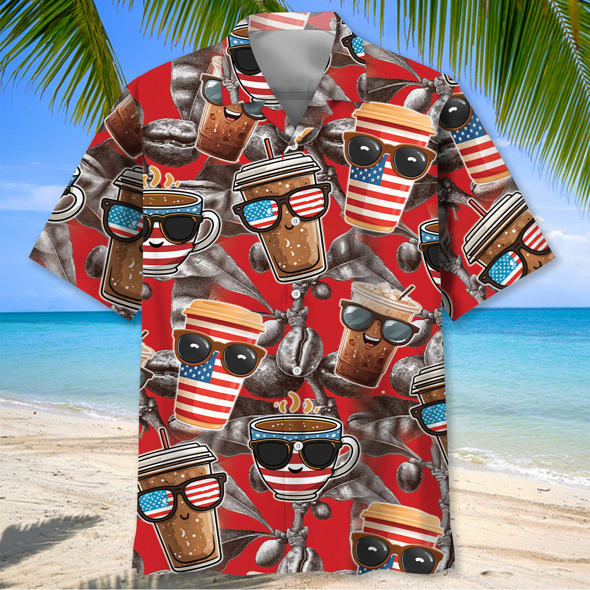 Fueled By Coffee Funny Hawaiian Shirt