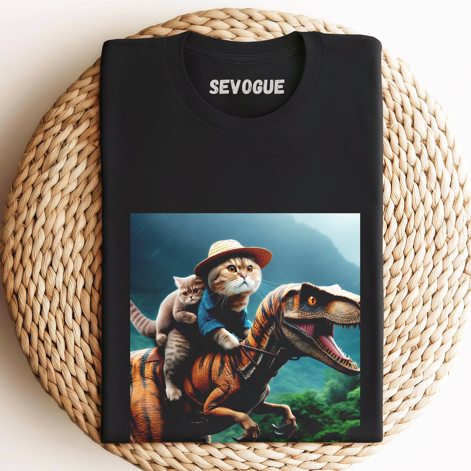 Funny Cat Dragon Rider Unisex Tee, Sweatshirt & Hoodi