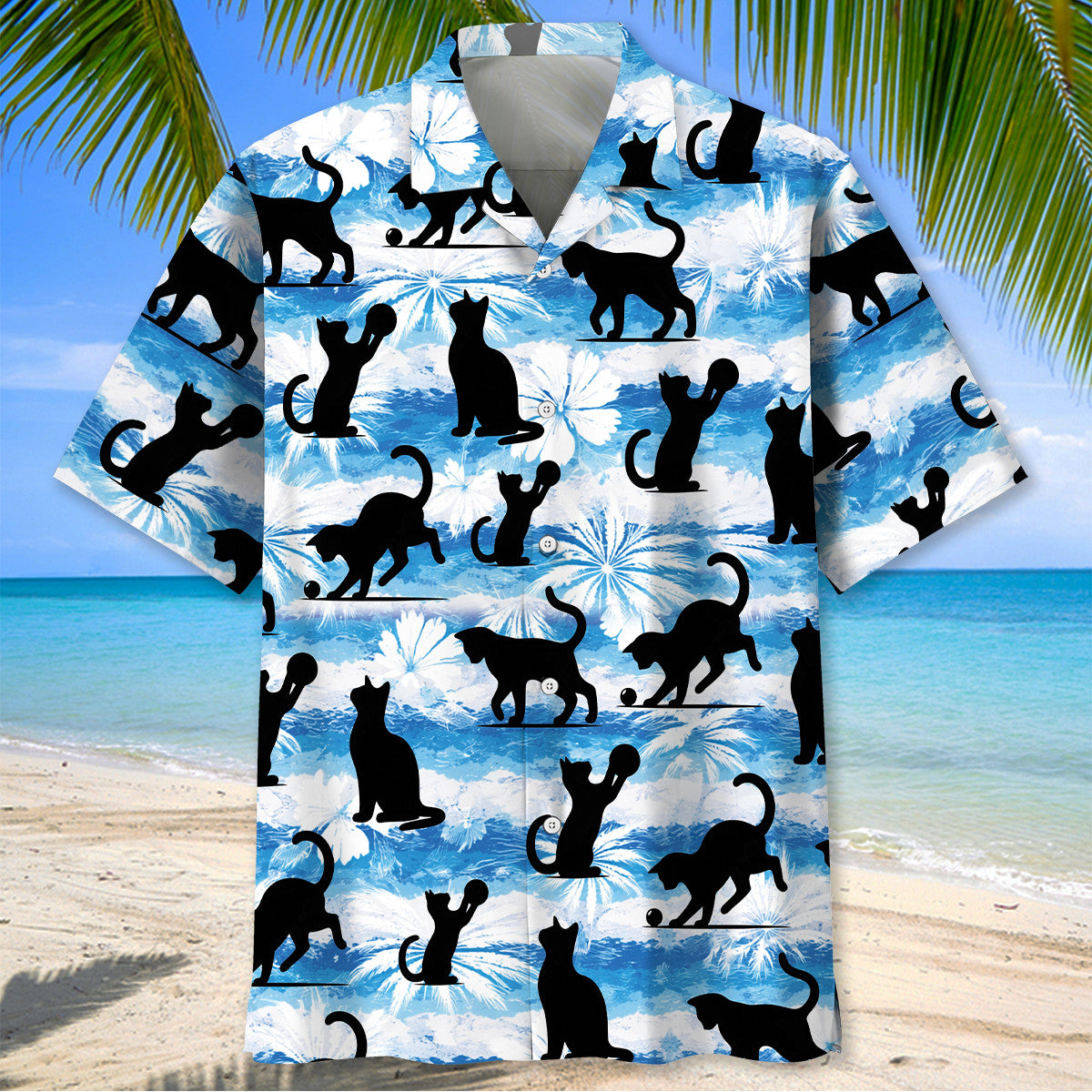 Funny Cat Silhouette Hawaiian Shirt