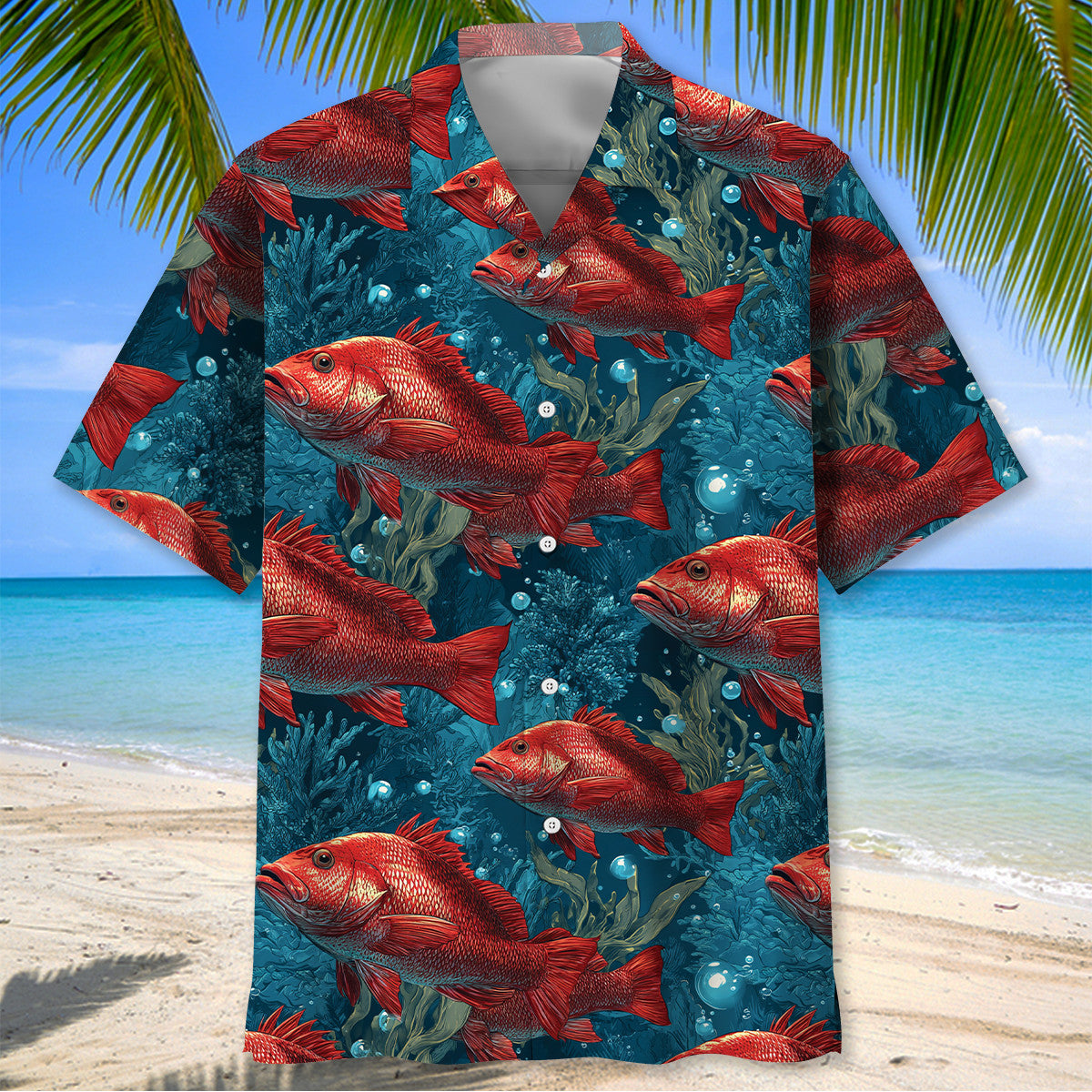 Funny Ocean King Snapper Hawaiian Shirt