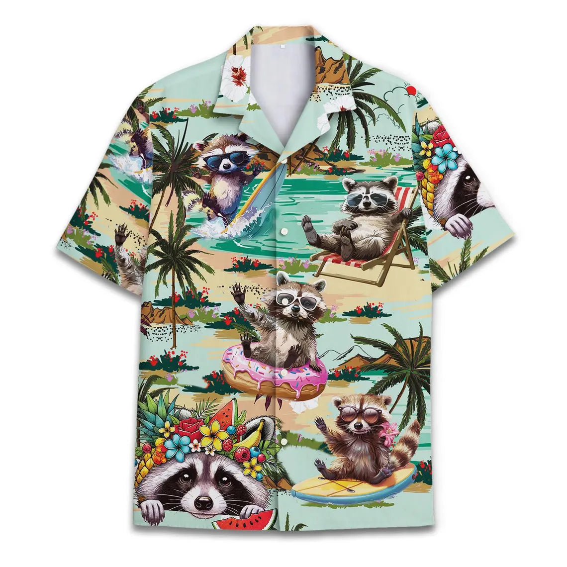 Funny Raccoon Hawaiian Shirt