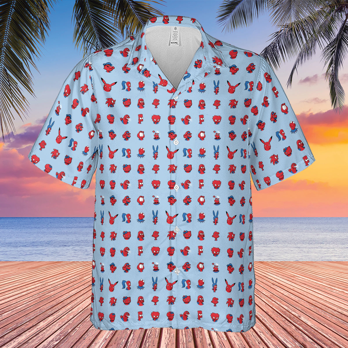 Funny Spider-Man Characters Pattern Hawaiian Shirt
