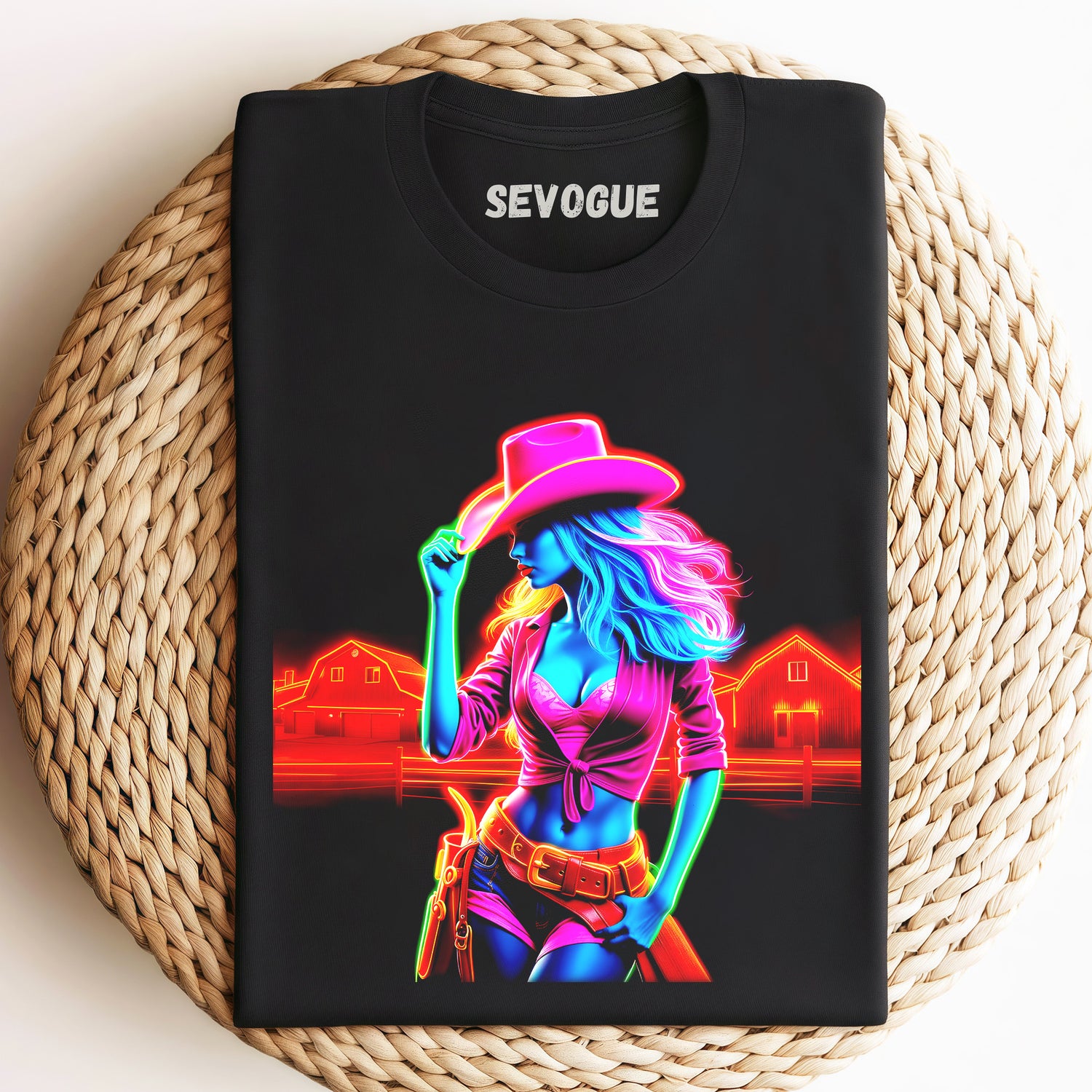 Glowing Cowgirl Poster Unisex Tee, Sweatshirt & Hoodi