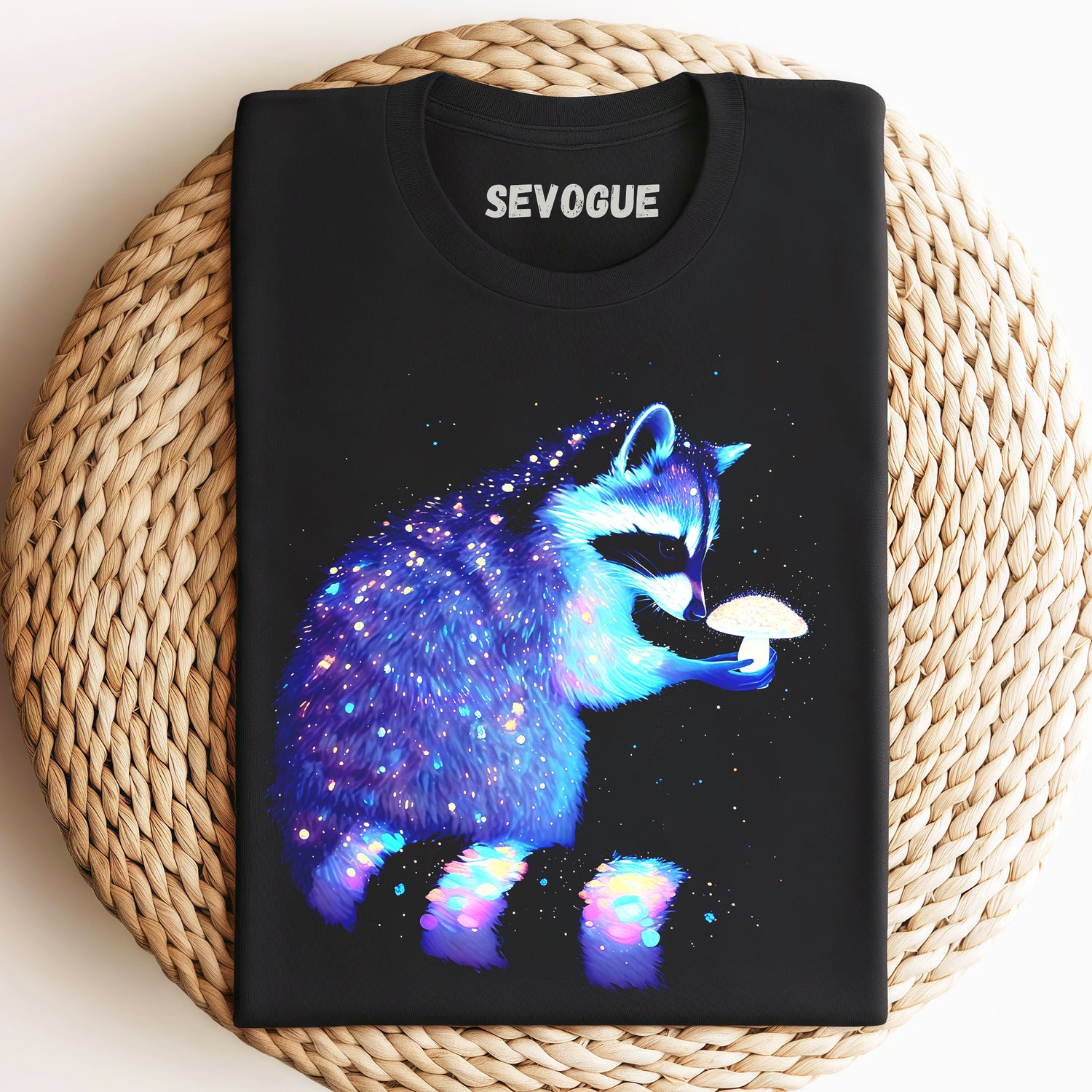 Glowing Raccoon Unisex Tee, Sweatshirt & Hoodie