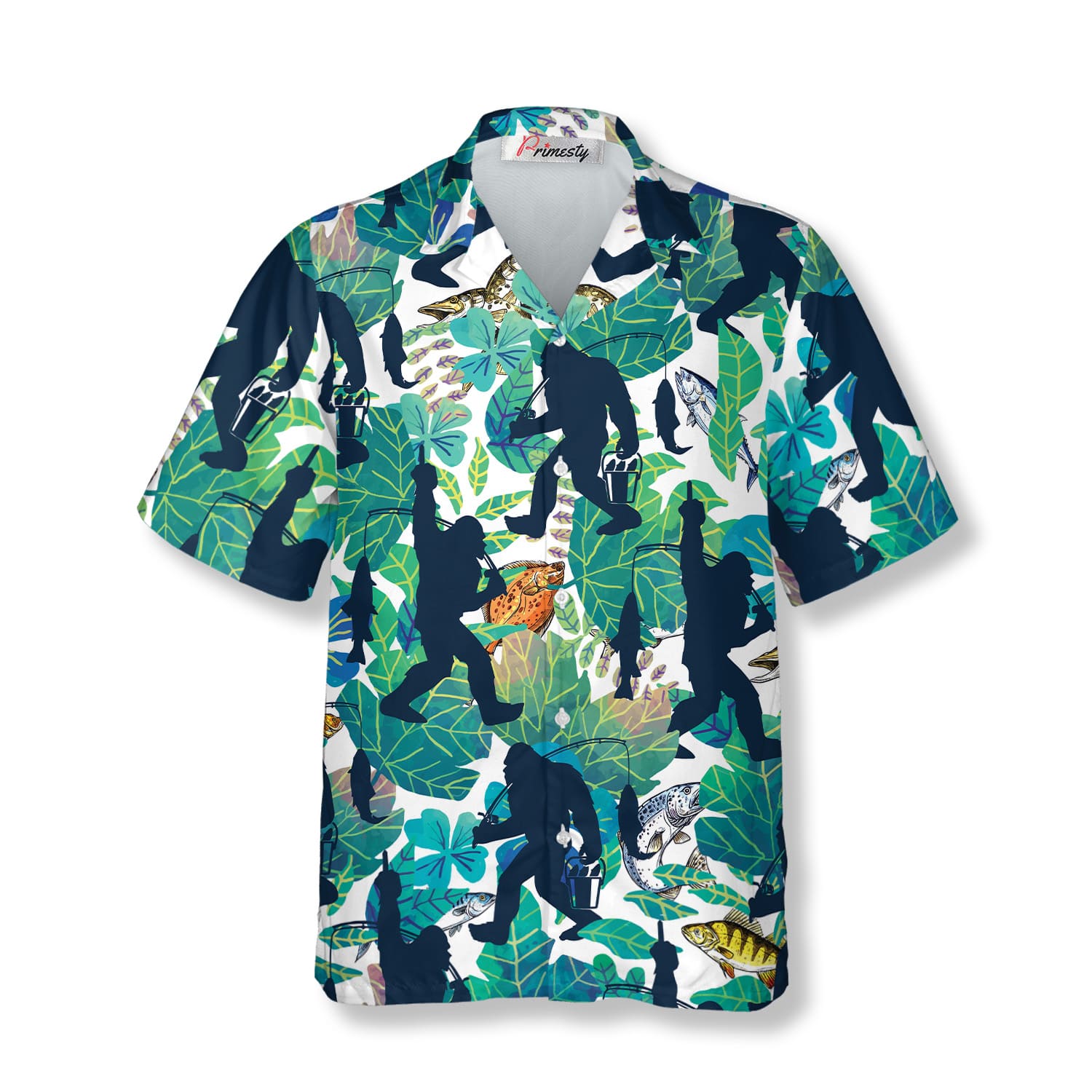 Go Fishing Bigfoot Hawaiian Shirts
