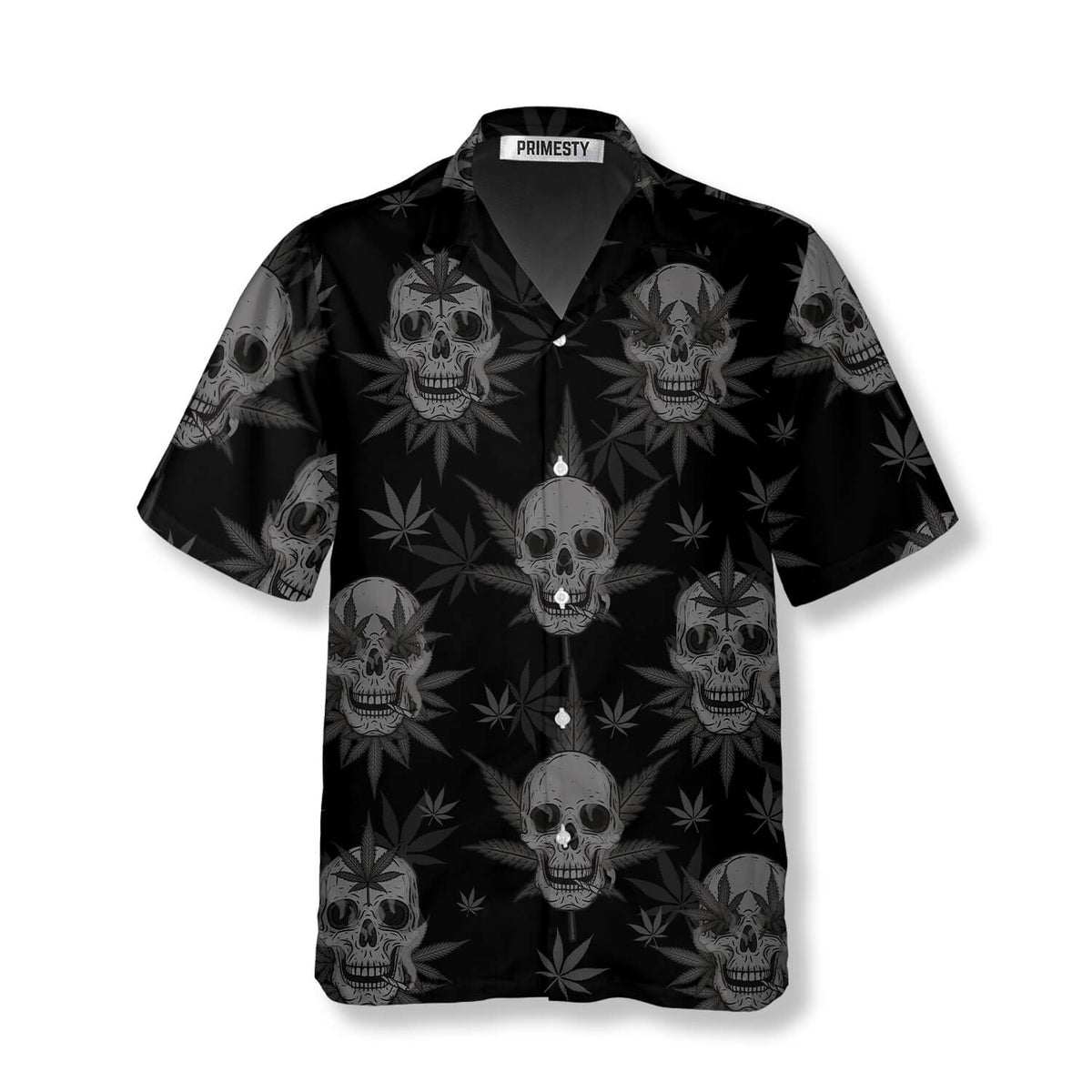 Goth Skull Weed Skull Shirts for Men Skull Hawaiian Shirt