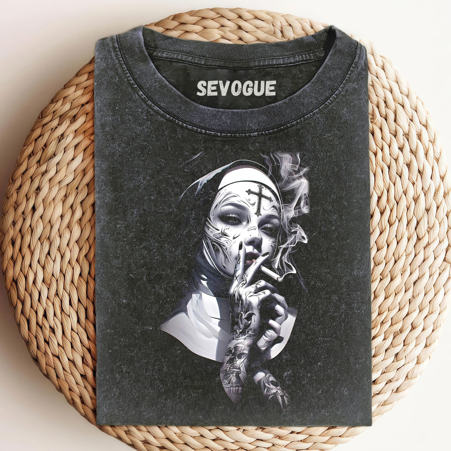Gothic Smoking Nun Unisex Tee, Sweatshirt & Hoodi