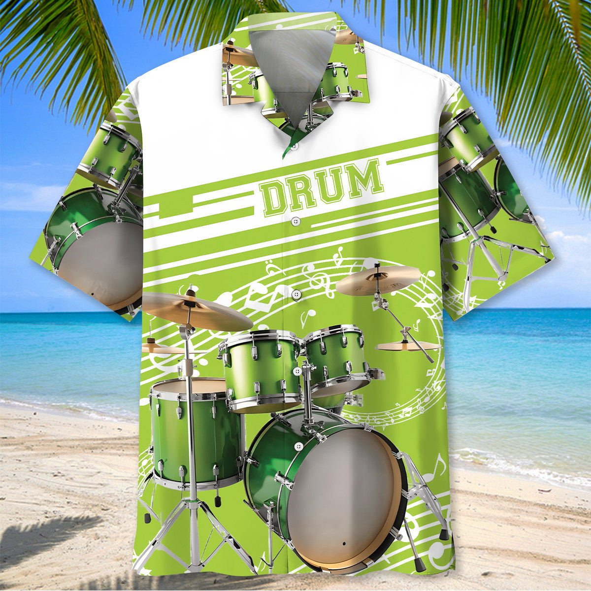 Green Drum Set Hawaiian Shirt