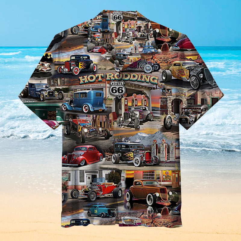 HOT ROD COLLAGE Unisex Hawaiian Shirt