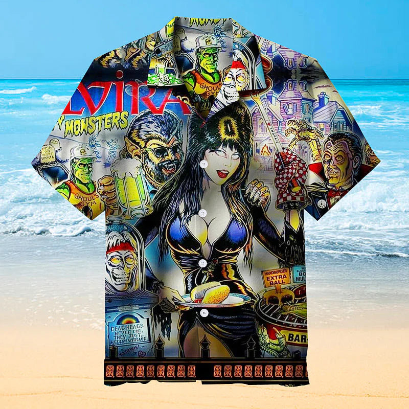 Elvira Pinball Unisex Hawaiian Shirt