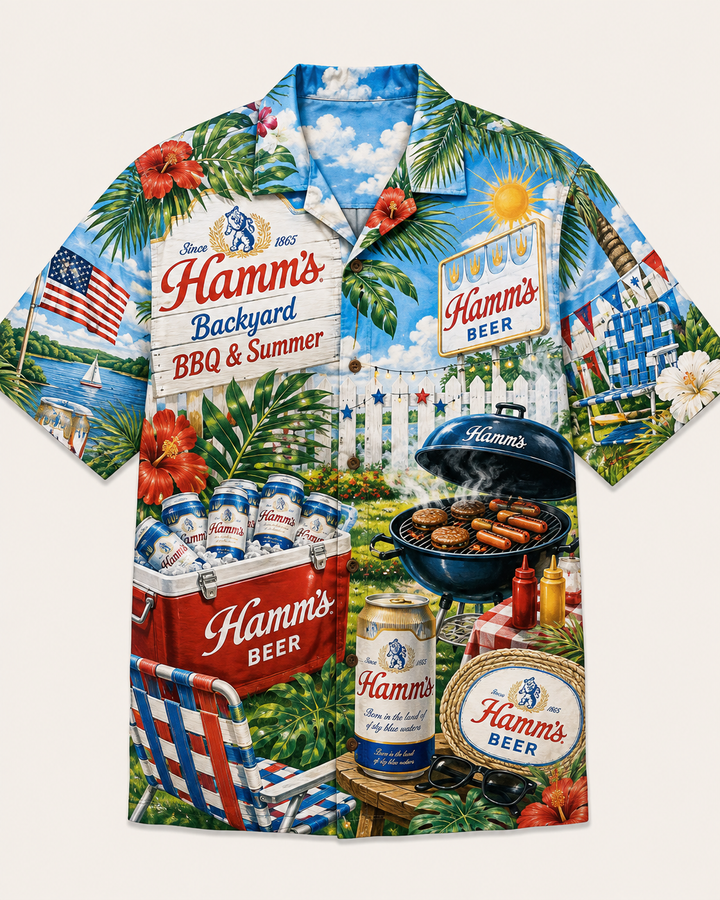 Hamm’s Backyard BBQ Hawaiian Shirt
