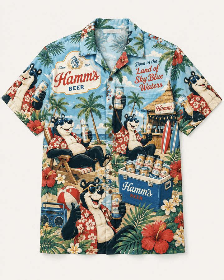 Hamm’s Beer Beach Party Hawaiian Shirt