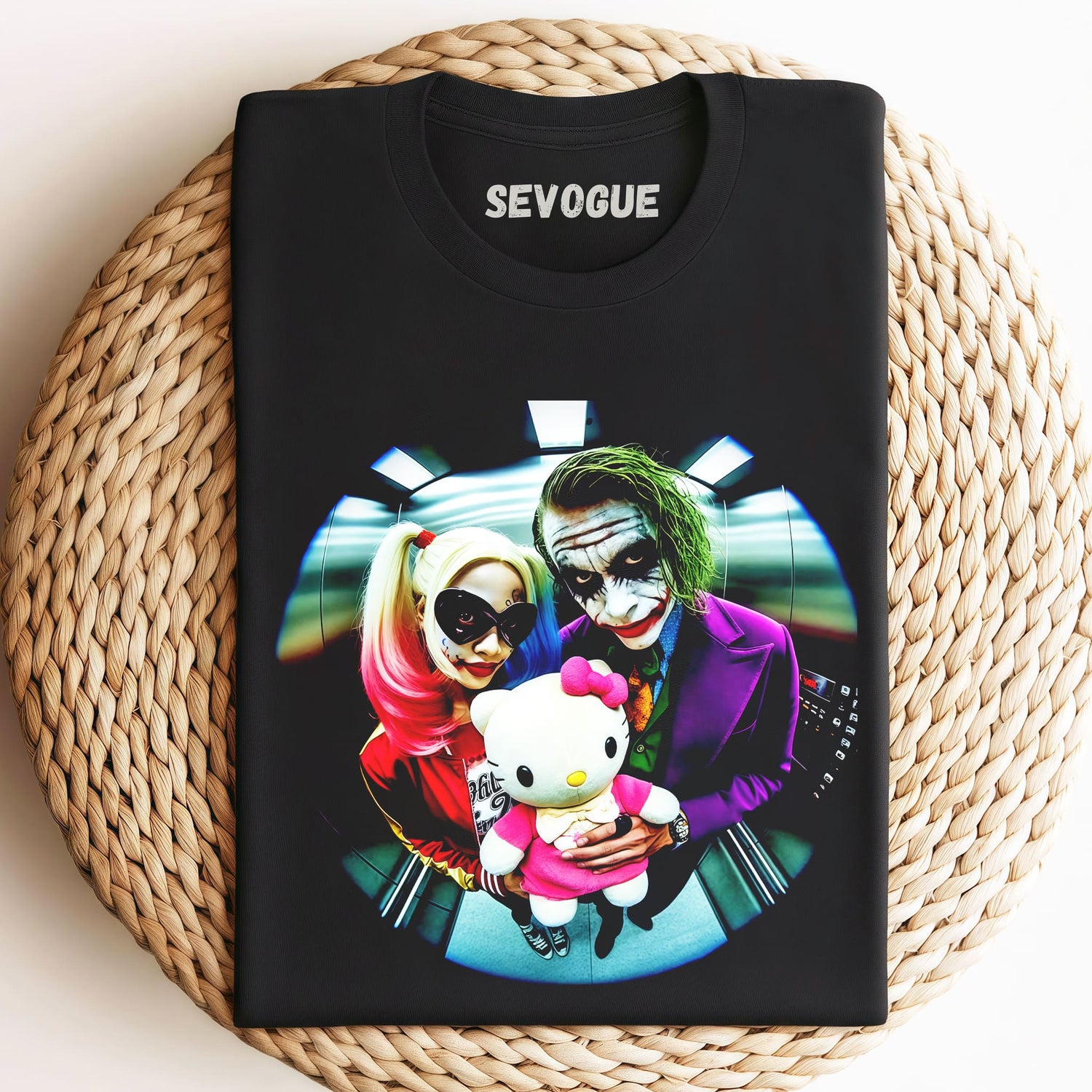 Harley Quinn & Hello Kitty & Joker Unisex Tee, Sweatshirt & Hoodie