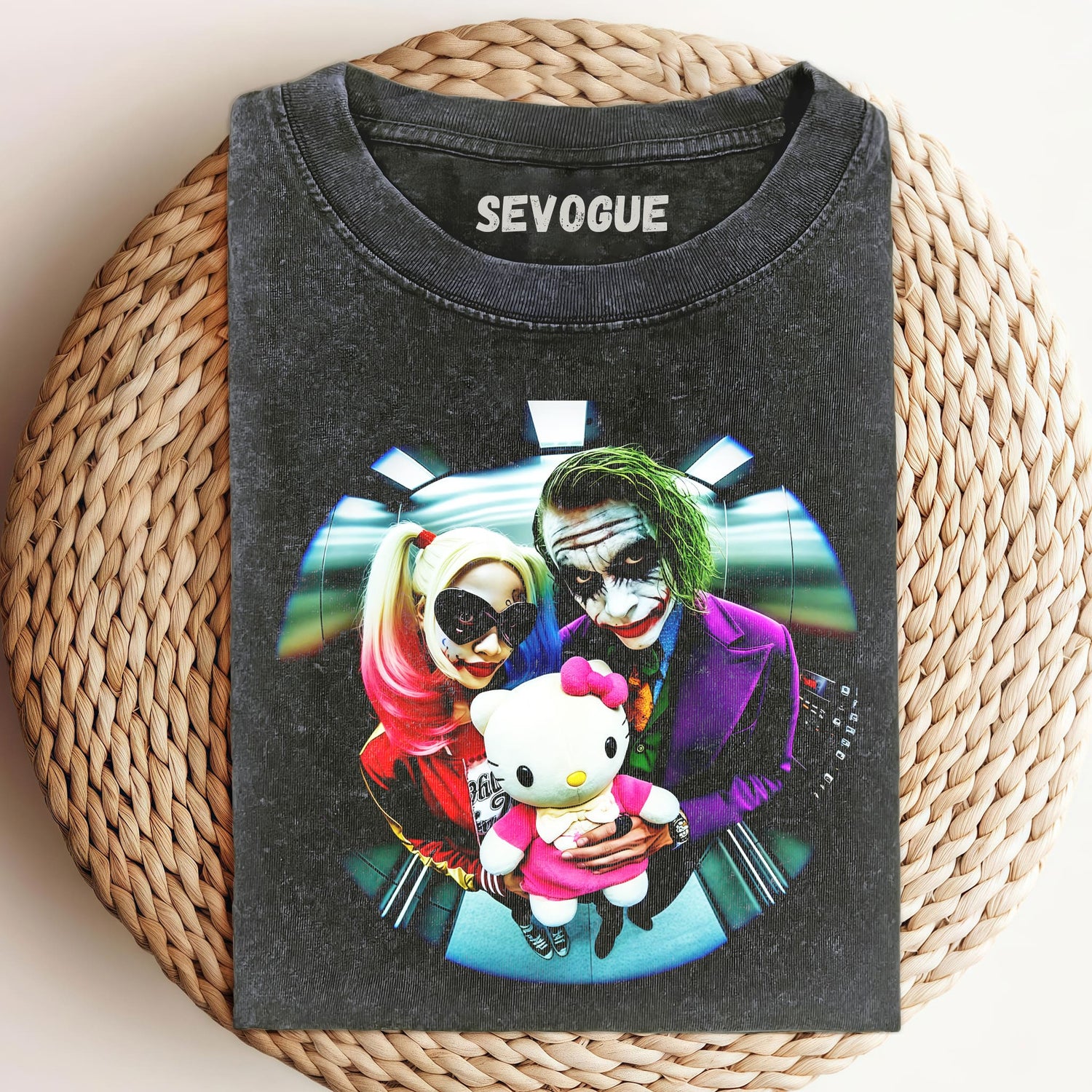 Harley Quinn & Hello Kitty & Joker Unisex Tee, Sweatshirt & Hoodie
