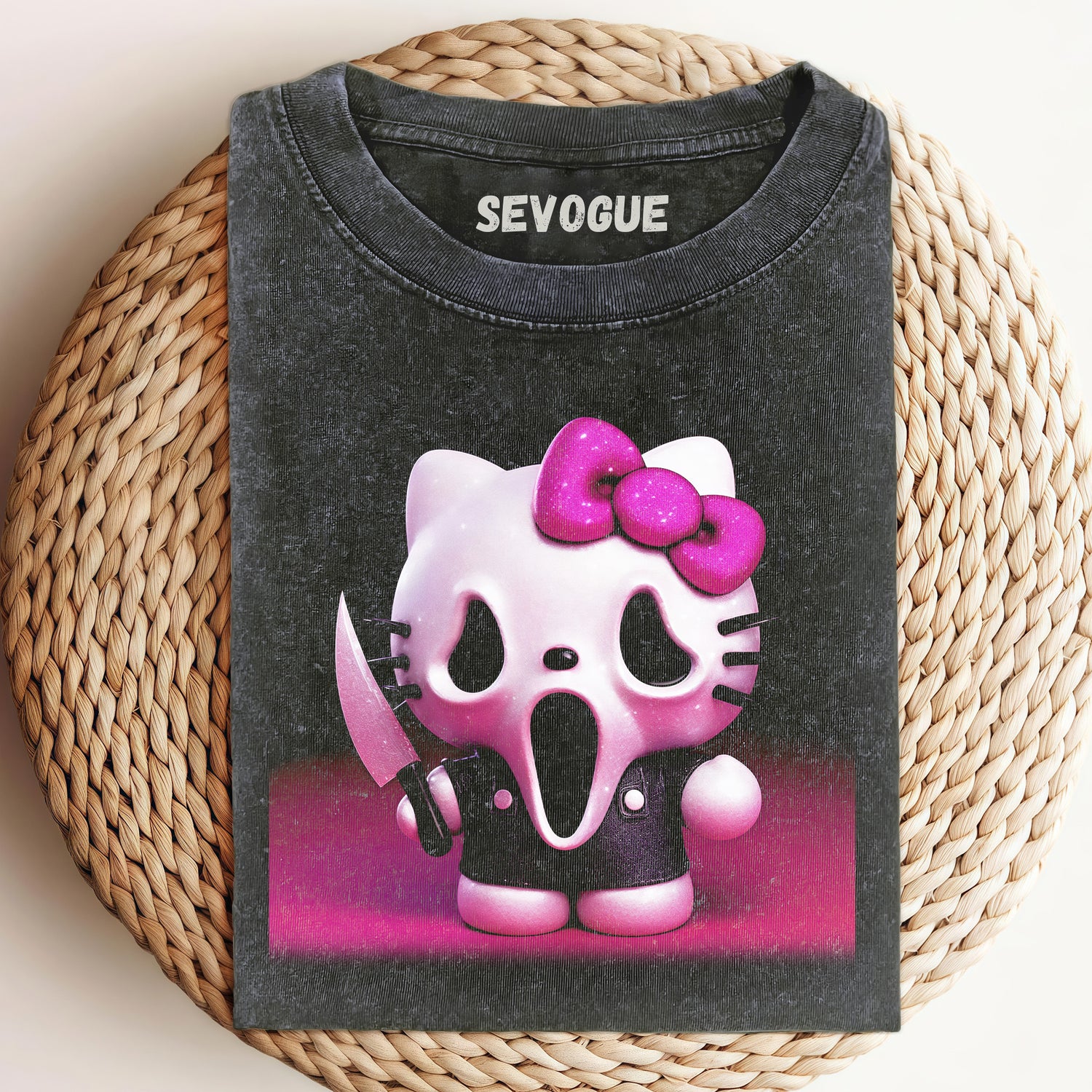Hello Kitty Scary Mask Unisex Tee, Sweatshirt & Hoodi