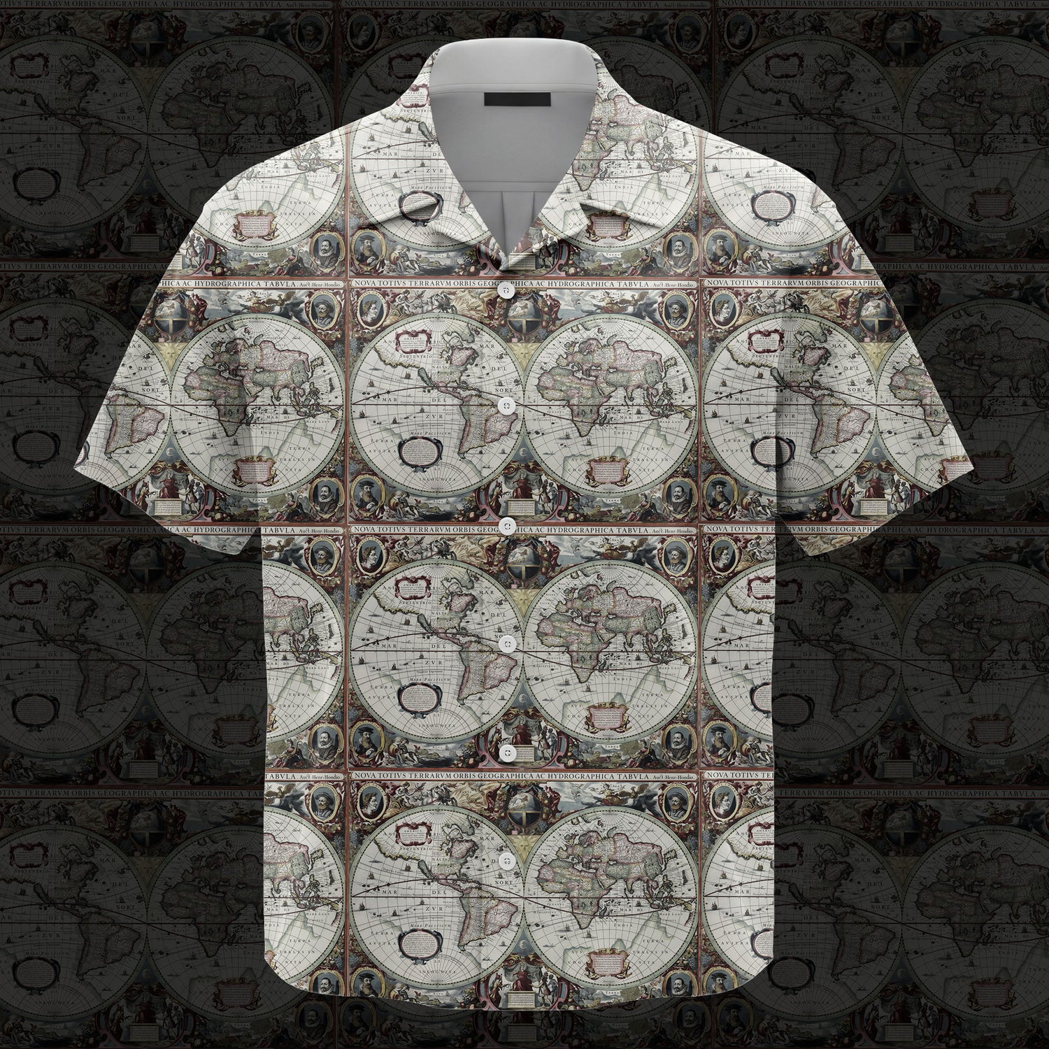 Historical Old World Map|Universal Hawaiian Shirt