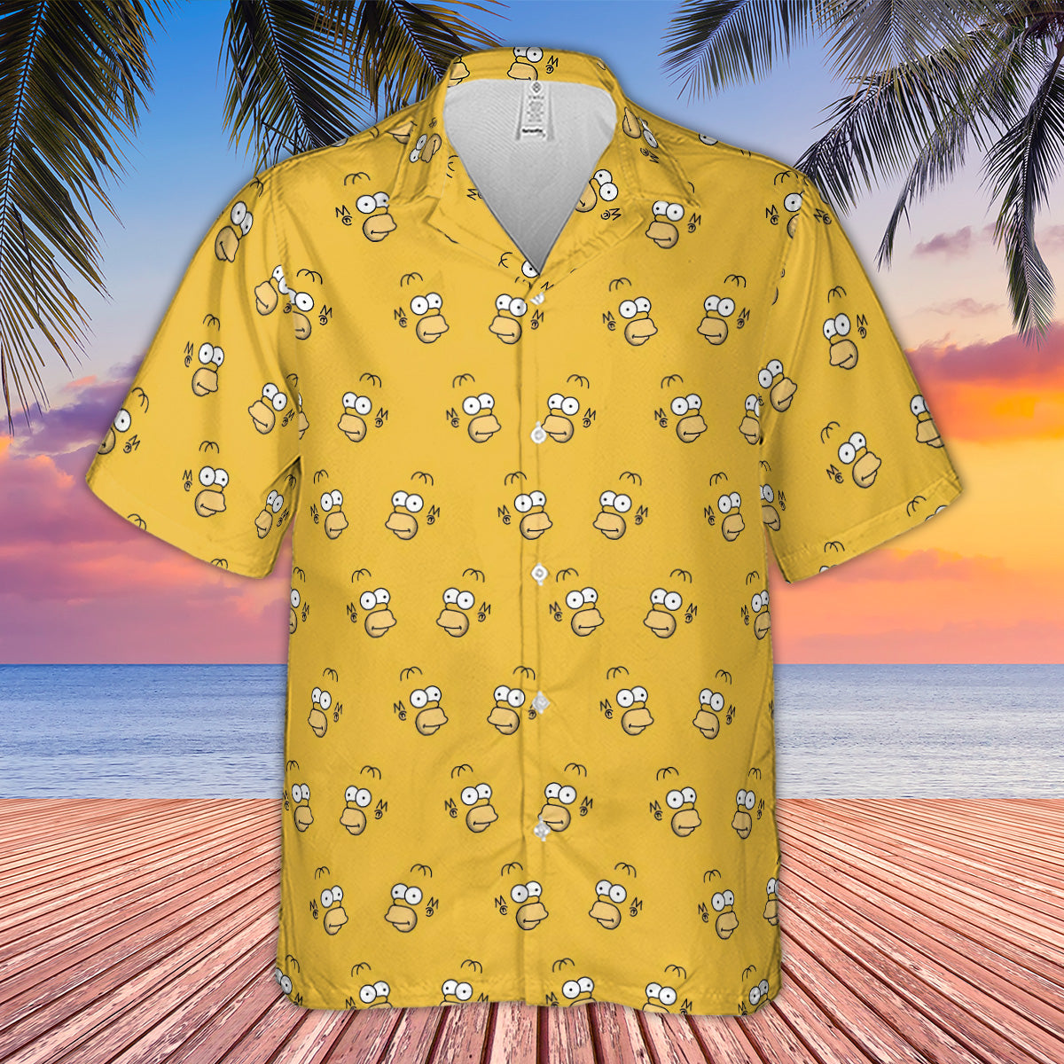 Homer Simpson Pattern Hawaiian Shirt